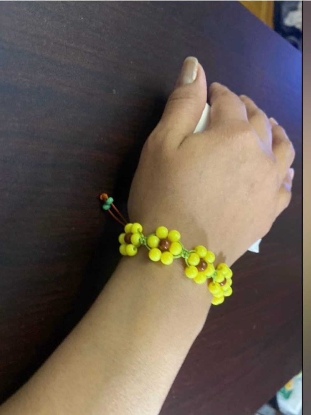 Sunflower macrame Beaded Bracelet